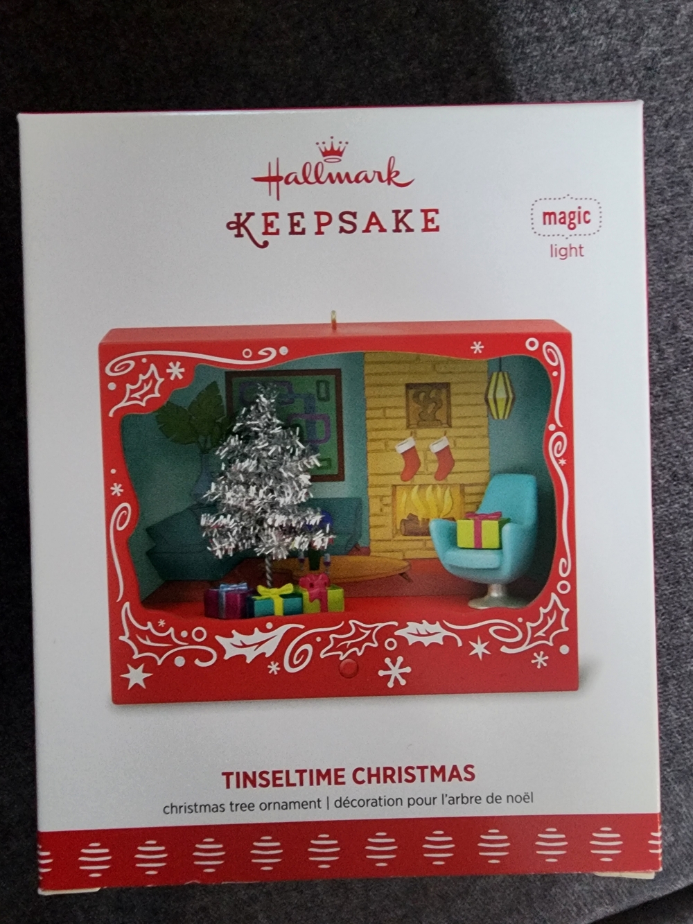 Hallmark Keepsake Tinseltime Christmas Ornament - Red, Green, Silver